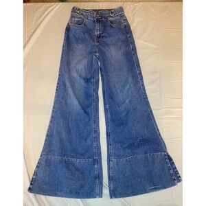 Rock & Roll Denim Palazzo Flare Jeans Women's 26 Blue  High Rise Wide Leg